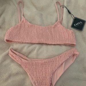 Pink Smocked Bikini